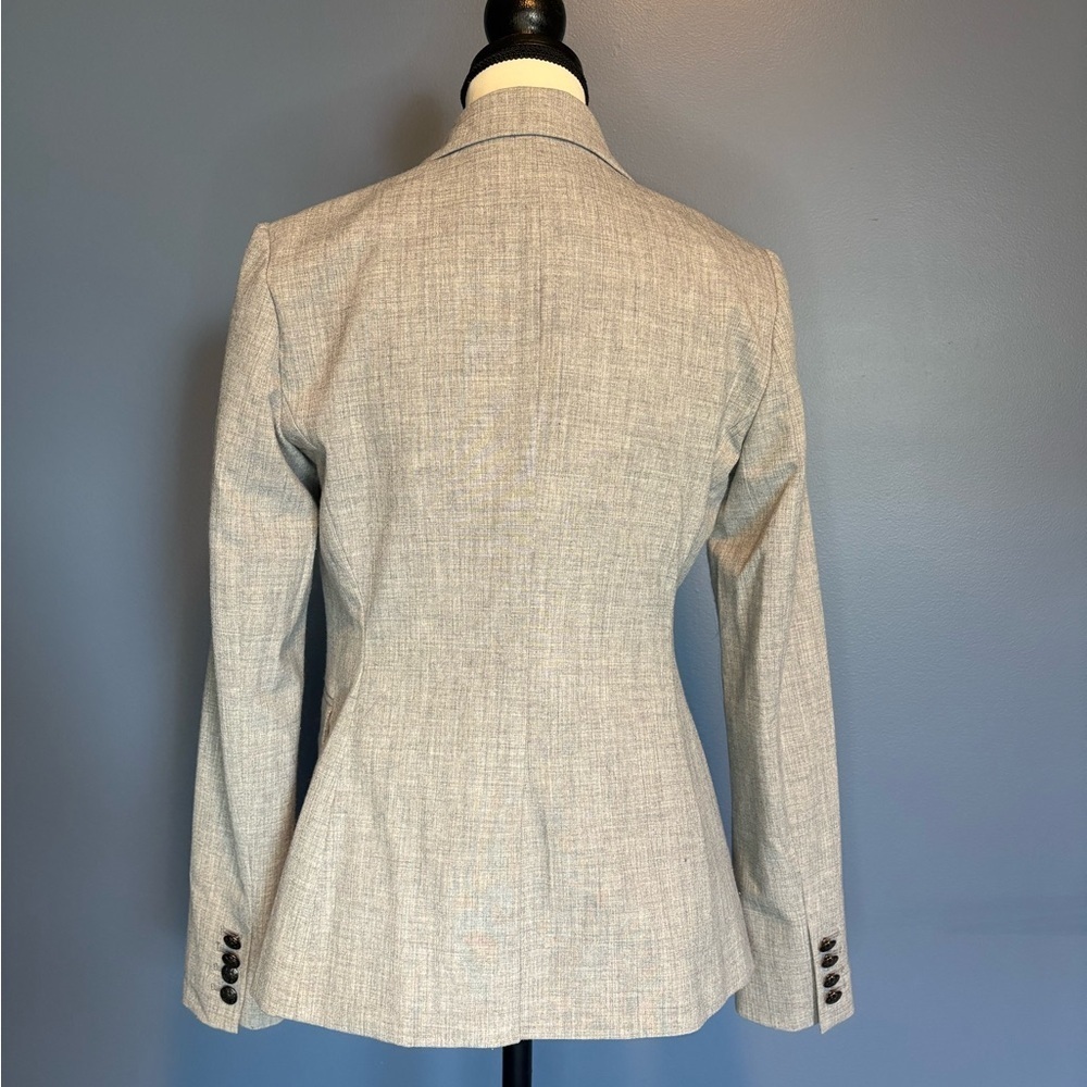 Banana Republic Light Gray Double-Breasted Blazer Size 2 - Picture 3 of 12